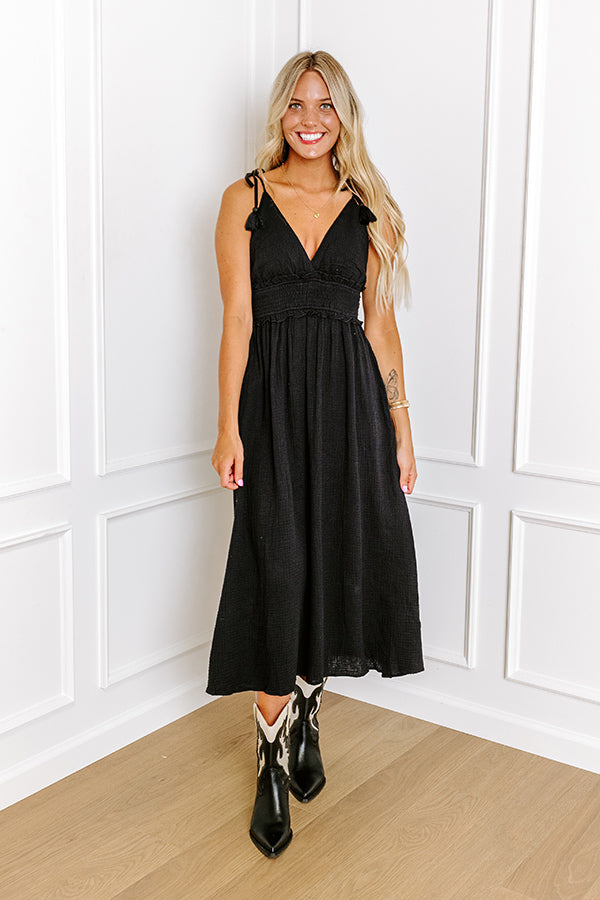 Sweet And Casual Midi in Black