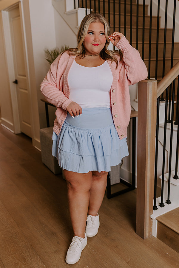 Exchanging Stories Skirt In Sky Blue