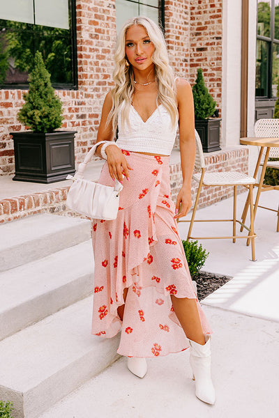 Only Sunshine Floral Skirt in Rose Quartz • Impressions Online