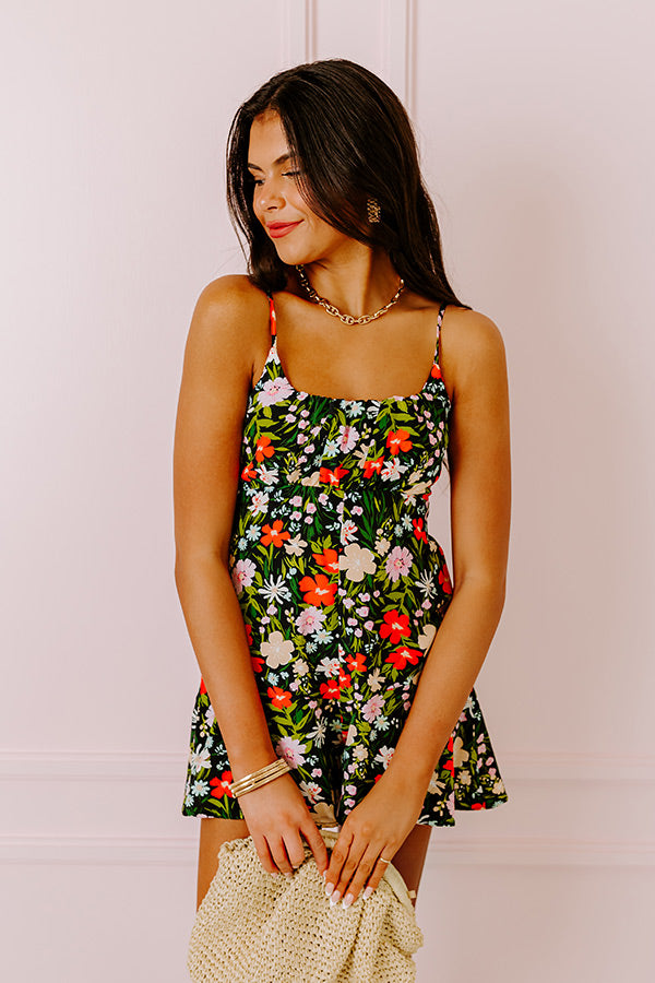 Meet Me In Rio Floral Romper In Black Impressions Online Boutique