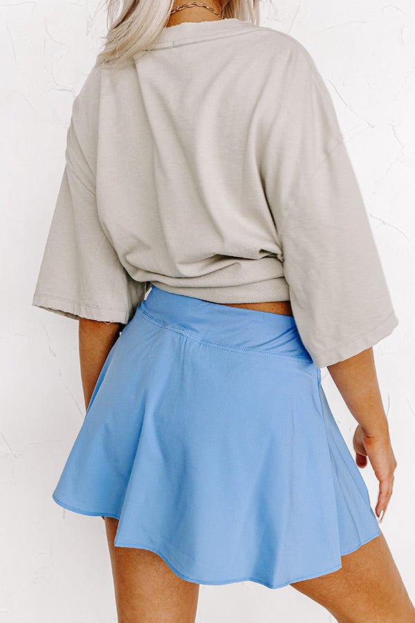 Every Effort Athletic Skirt In Sky Blue