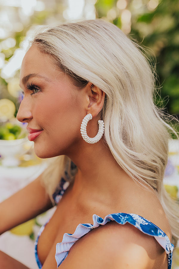 Looking Sassy Hoop Earrings In Ivory