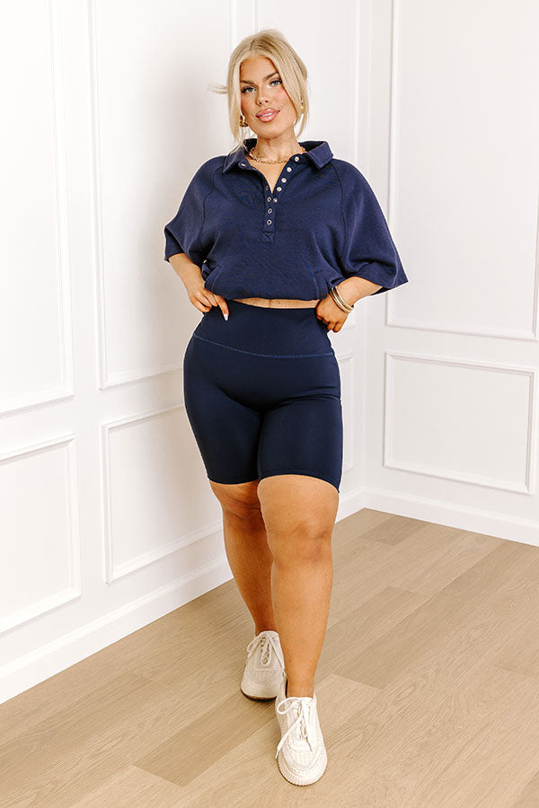 Daily Basis Biker Shorts In Navy Curves