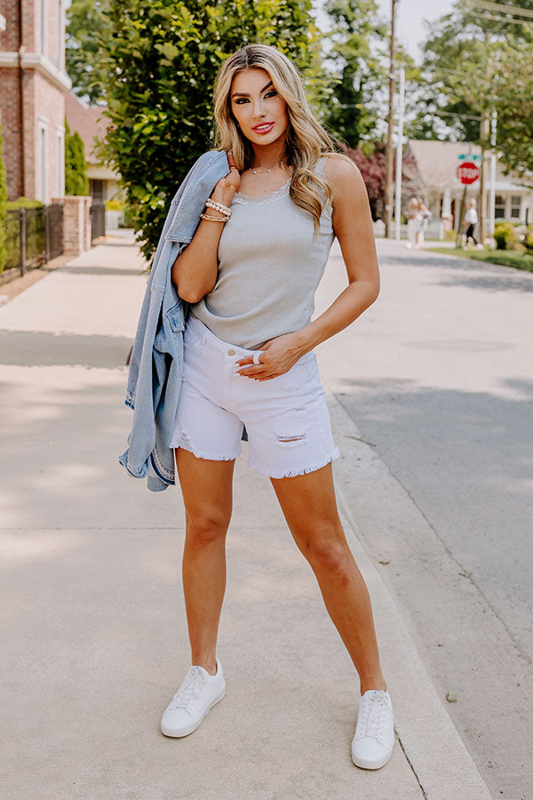 The Cameron High Waist Distressed Shorts