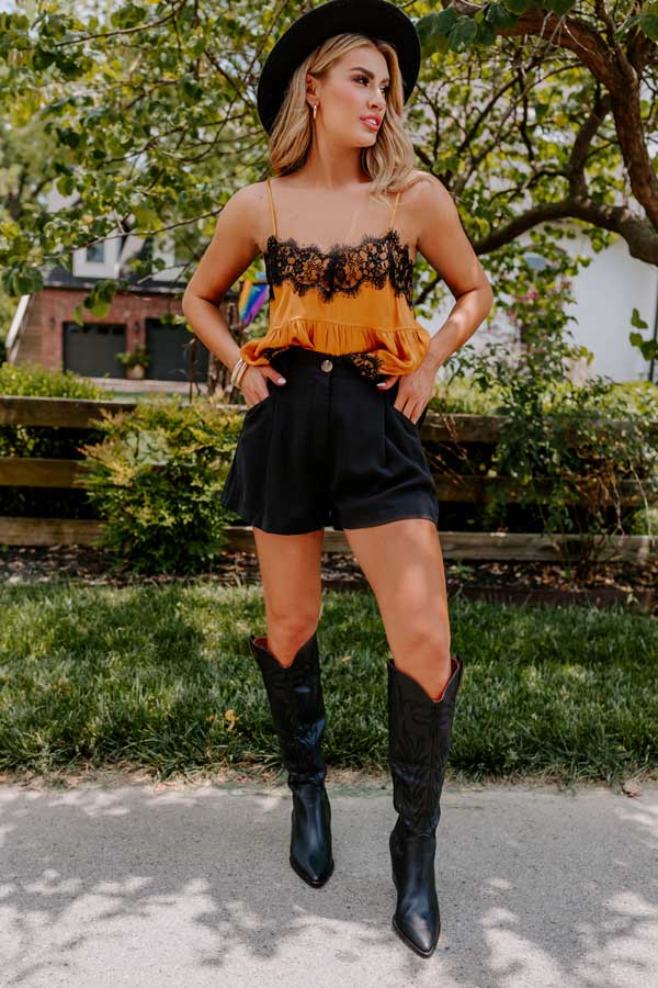 City So Chic High Waist Shorts In Black