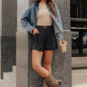 City So Chic High Waist Shorts In Black Image - 1