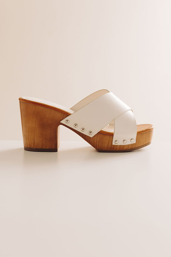 The Mellow Faux Leather Heel in White Image - 1
