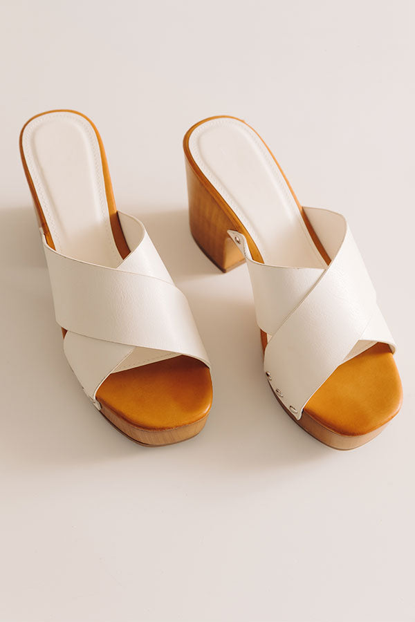 The Mellow Faux Leather Heel in White Image - 2