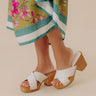 The Mellow Faux Leather Heel in White Image - 1
