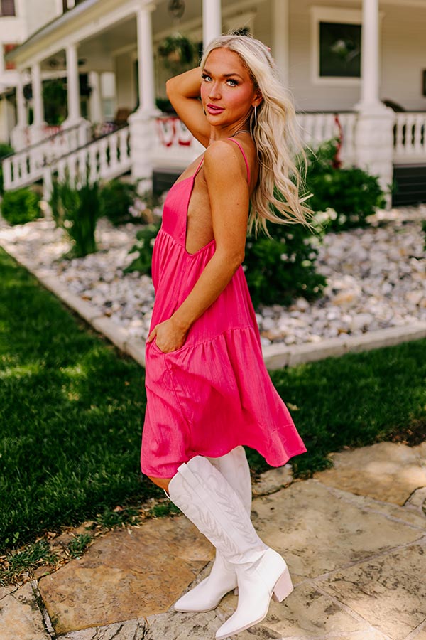 Having A Blast Babydoll Dress In Hot Pink