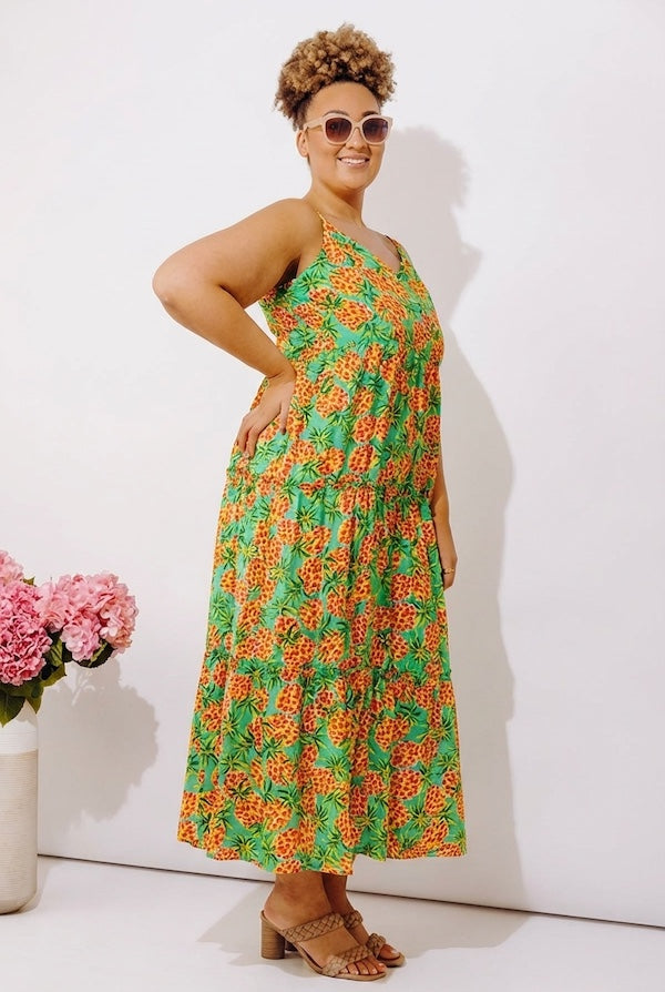 Pineapple Grove Tiered Maxi Dress Curves Image - 3