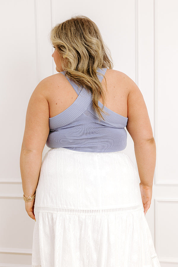 Sweet And Casual Bodysuit In Dark Airy Blue Curves