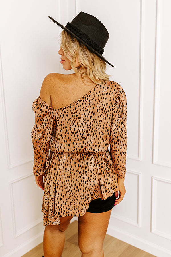 Classy And Confident Cheetah Print Top In Brown Curves