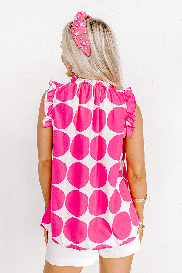 Brunch And Go Shift Top In Hot Pink