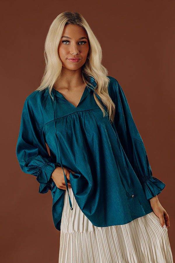 Really Dreamy Shift Top In Teal