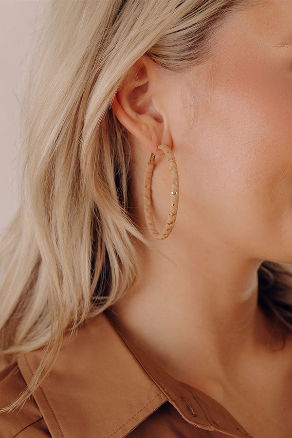 Friendly Ties Hoop Earrings In Iced Latte Image - 1