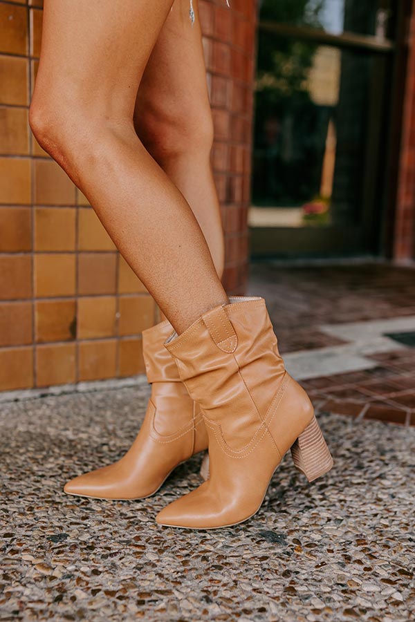 The Valley Faux Leather Bootie In Iced Mocha