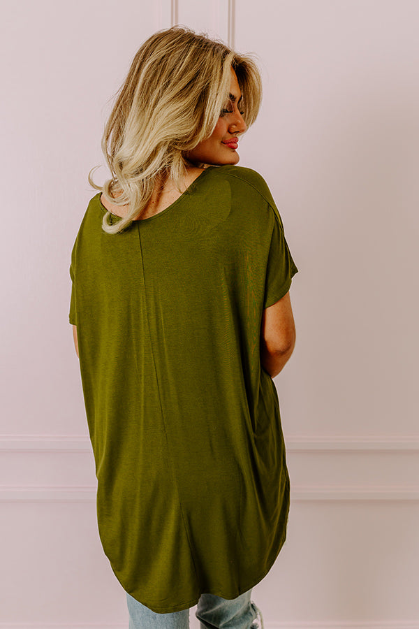 Chill On The Horizon Shift Top In Olive