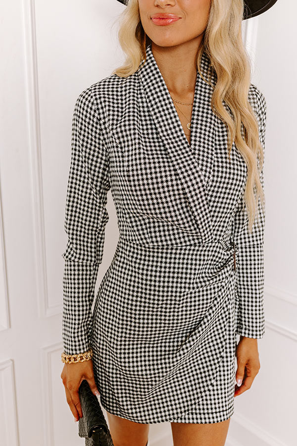 The Manhattan Houndstooth Dress In White L / White The Manhattan Houndstooth Dress In White L / White
