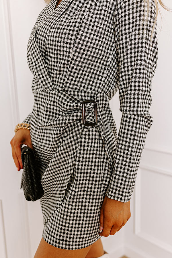 The Manhattan Houndstooth Dress In White