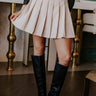 Spill It Pleated Skort In Light Beige Image - 1