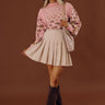 Spill It Pleated Skort In Light Beige Image - 1