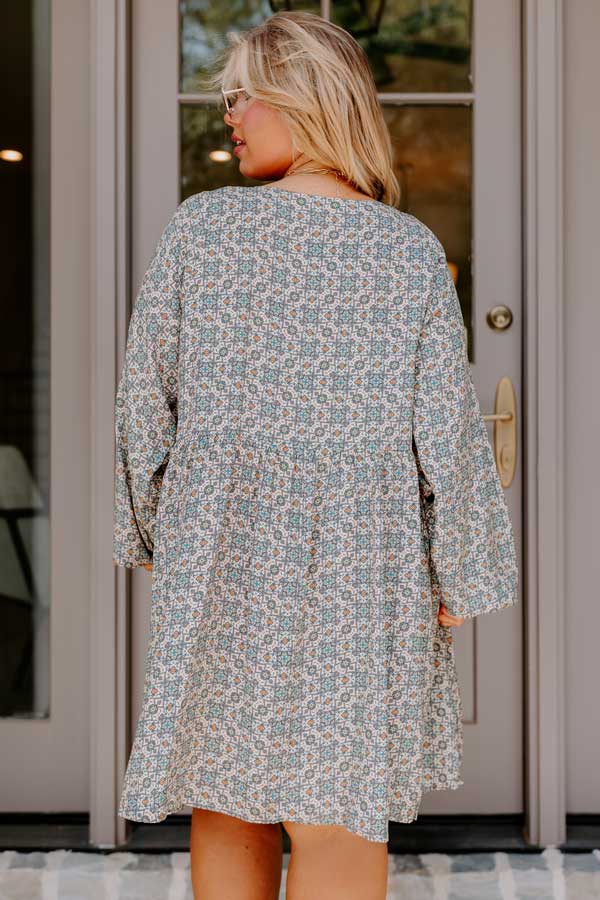 Maple Grove Shift Dress In Beige Curves Maple Grove Shift Dress In Beige Curves