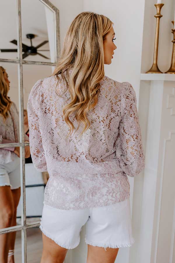 Caught Up In Love Lace Button Up