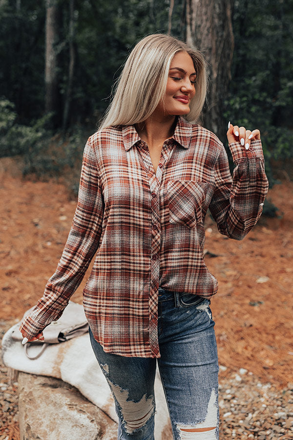 Gather Around The Fire Plaid Button Up