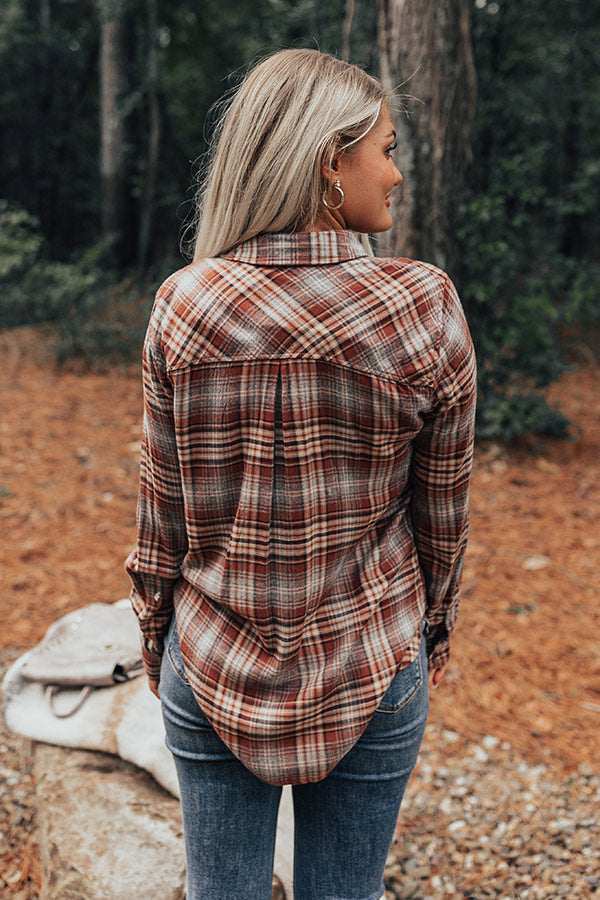 Gather Around The Fire Plaid Button Up