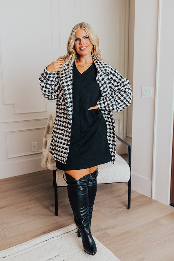 Casual Chats Shift Dress In Black Curves