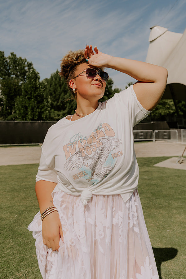 Dreamer World Tour Graphic Tee In White Curves