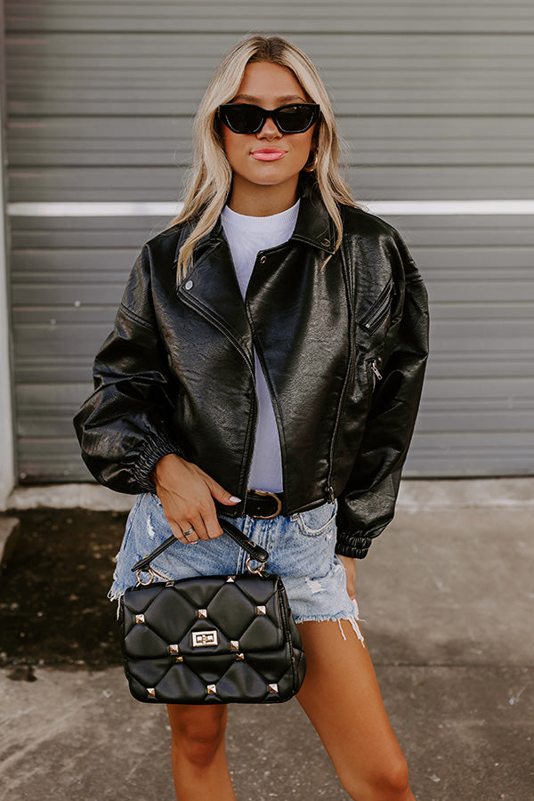 The Koty Faux Leather Jacket In Black