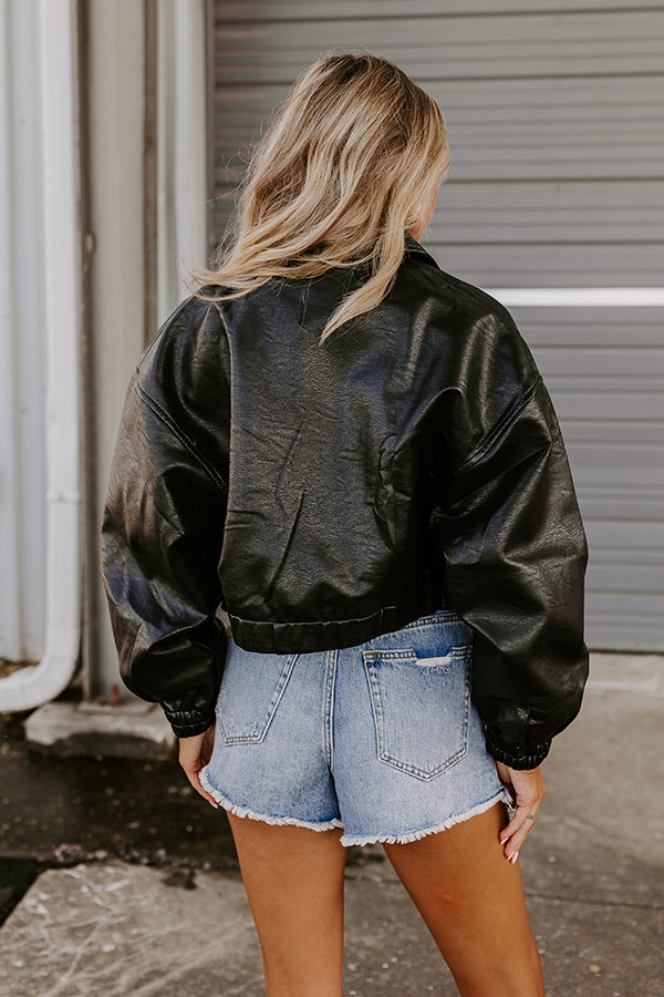 The Koty Faux Leather Jacket In Black