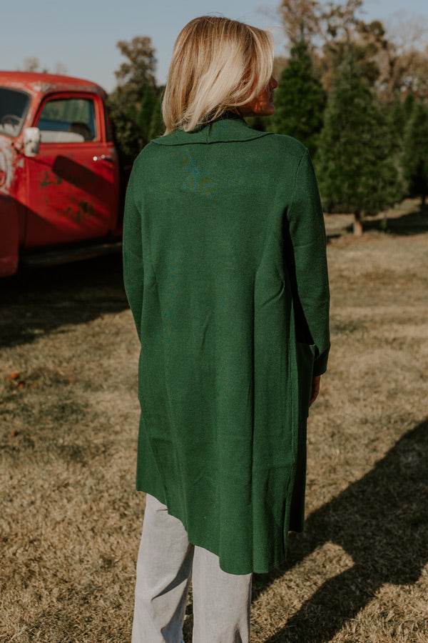 Slope City Light Weight Coat In Hunter Green