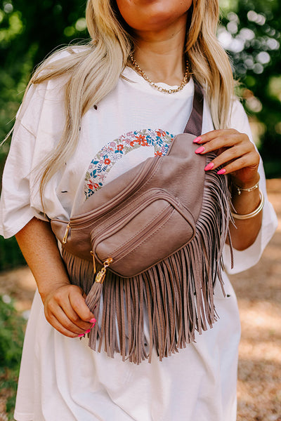 Trip Of My Life Fringe Fanny Pack In Brown • Impressions Online Boutique