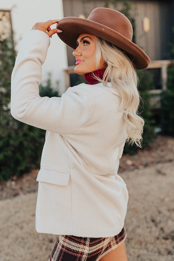 Out For A Drive Faux Fur Jacket In Cream