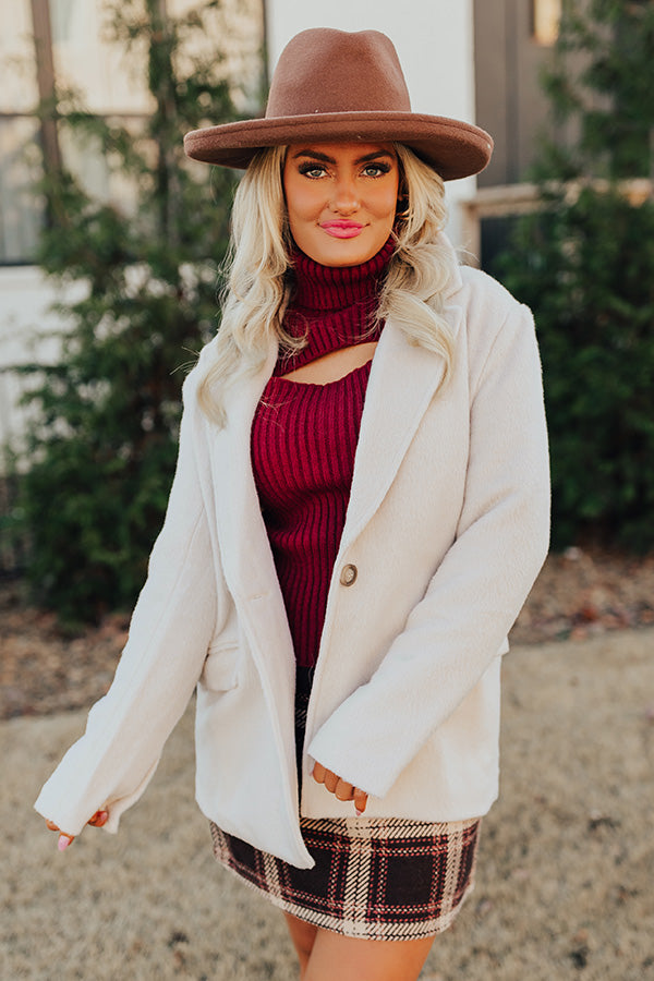 Out For A Drive Faux Fur Jacket In Cream