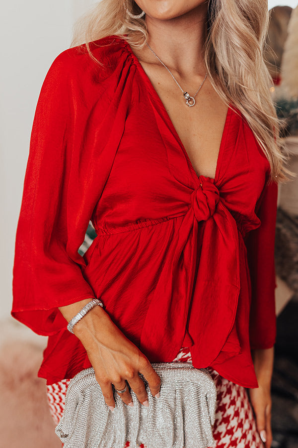 Sweet Sense Babydoll Top In Red