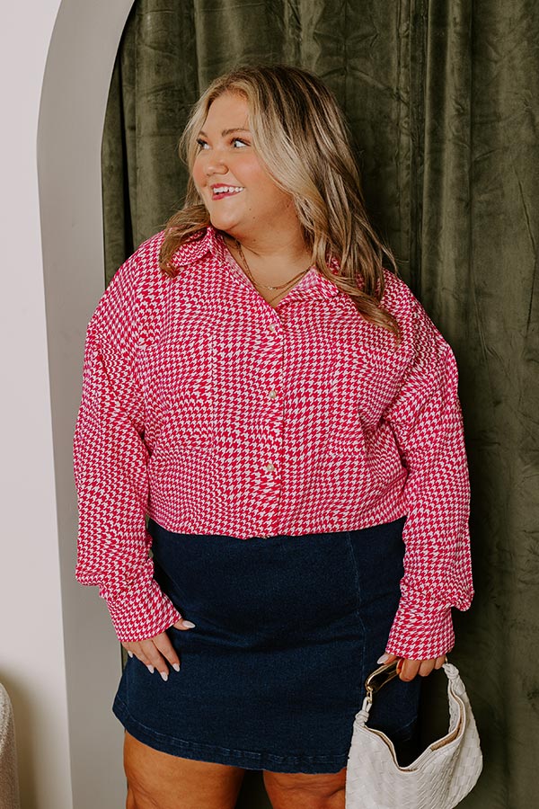 Take A Photo Houndstooth Top Curves