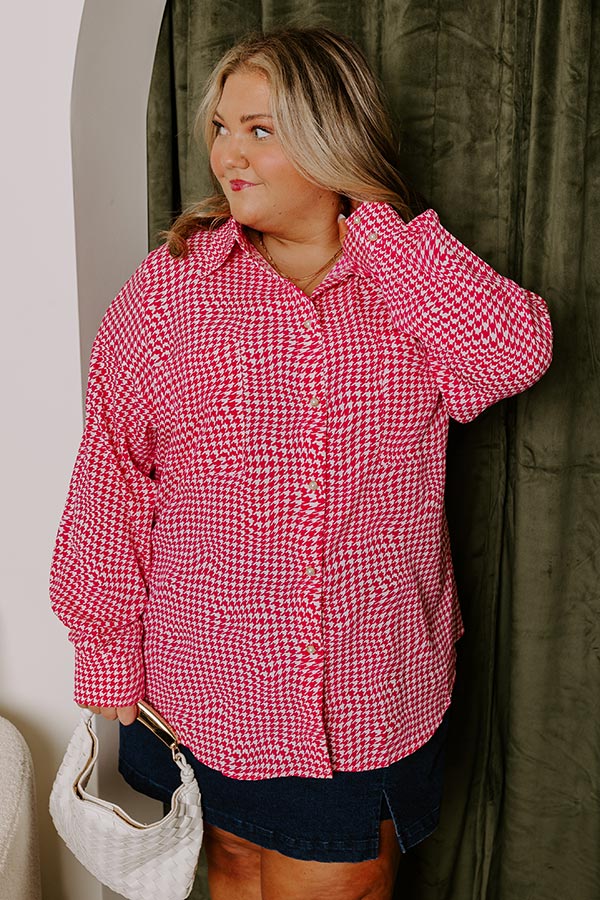 Take A Photo Houndstooth Top Curves