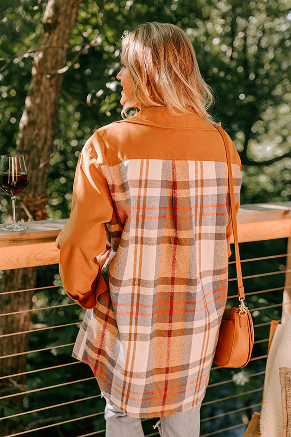 Fall Fields Plaid Dress In Camel Curves
