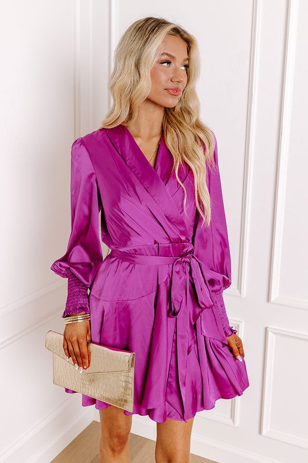 First Class Ticket Satin Dress In Orchid