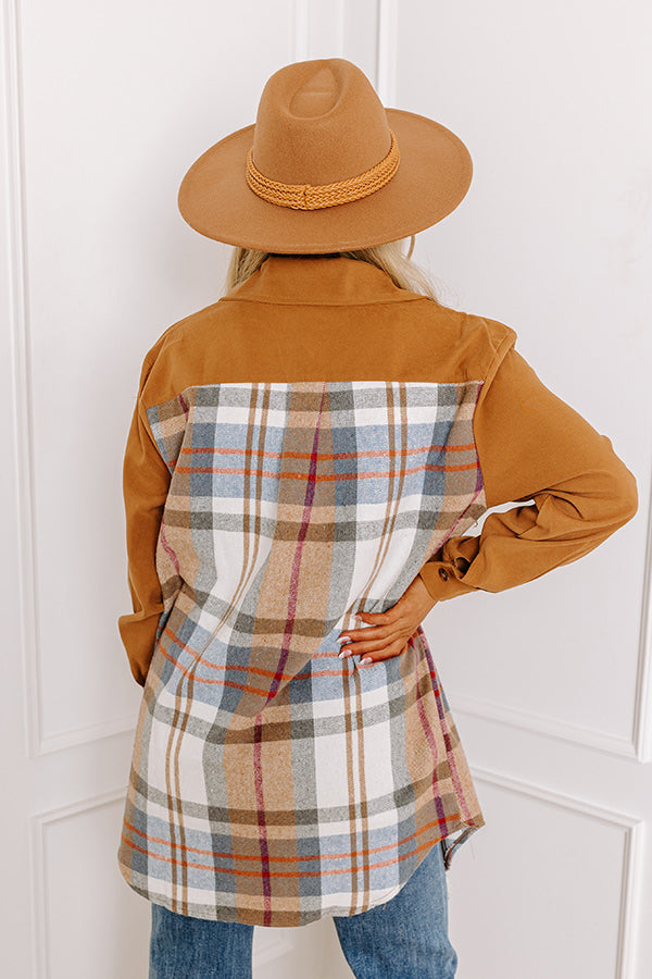 Fall Fields Plaid Tunic In Camel