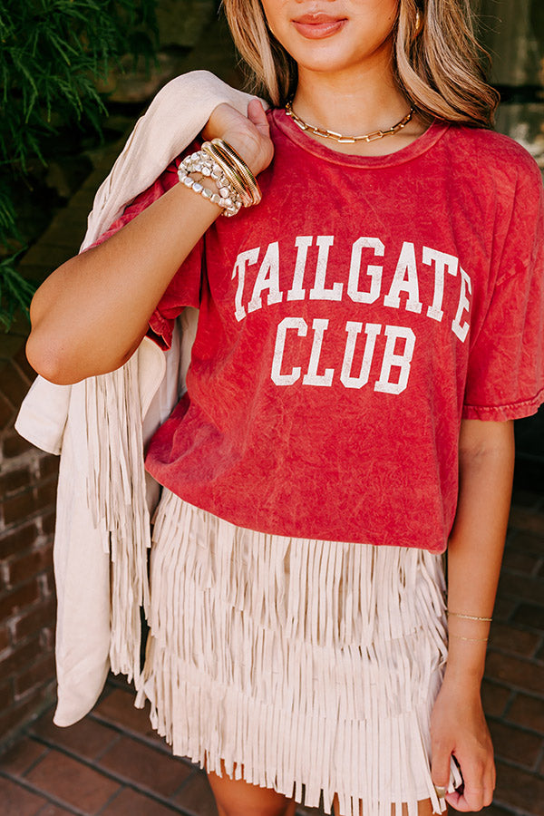 Tailgate Club Vintage Graphic Tee In Crimson