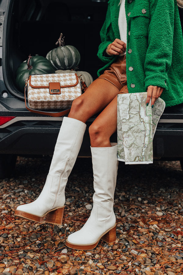 The Amy Faux Leather Boot In White