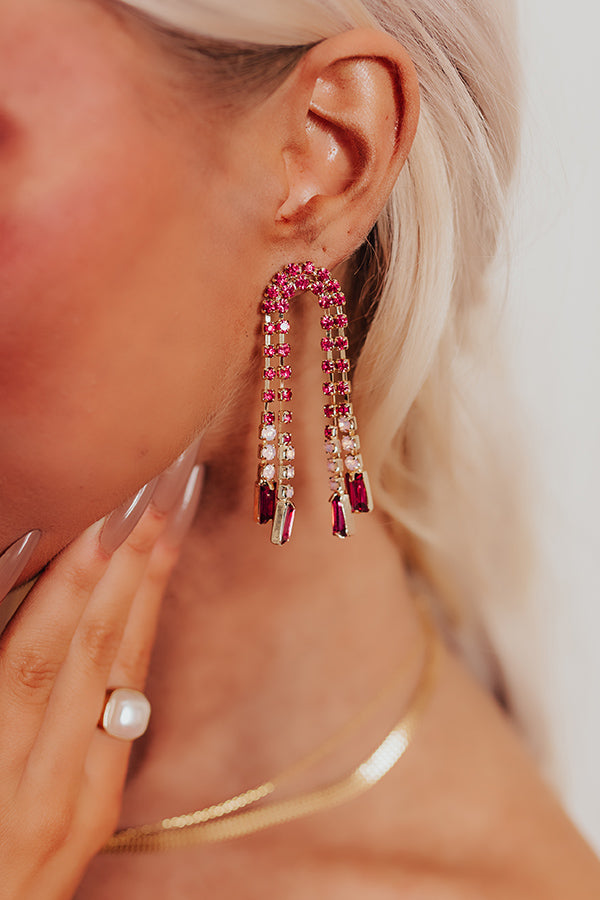 Luxe Feeling Earrings in Fuchsia