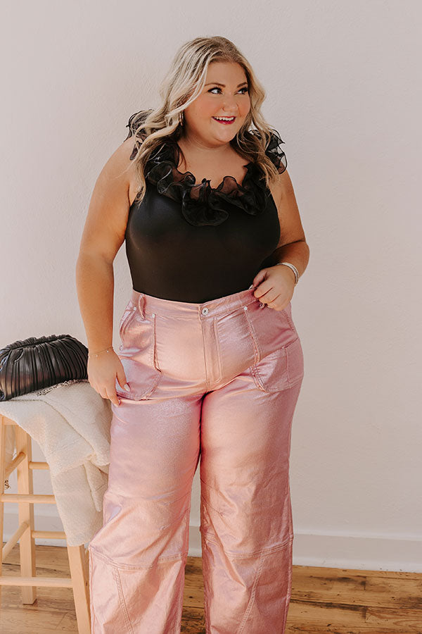 Dashing Darling Bodysuit In Black Curves