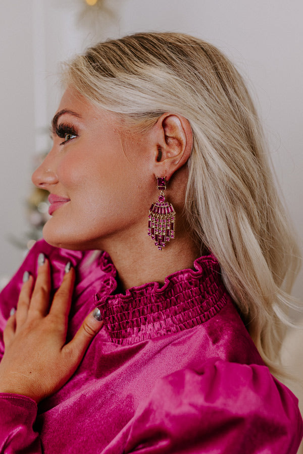 Mainstream Drama Earrings in Fuchsia