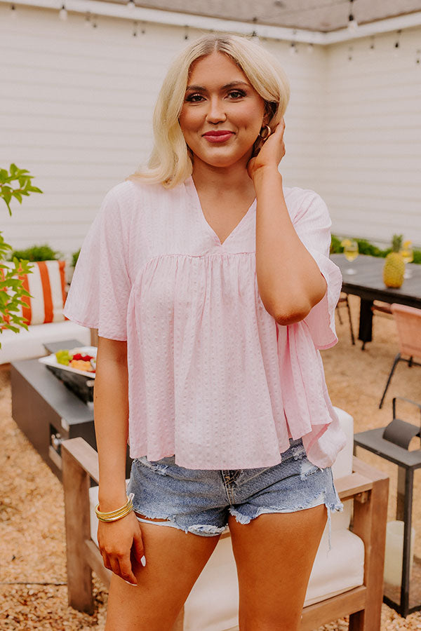 The Lucky One Babydoll Top In Pink